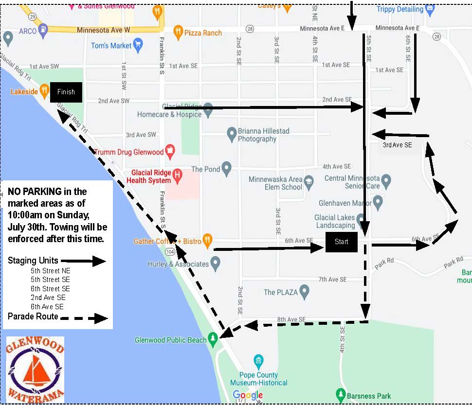 Waterama parade route, no parking zones announced Pope County Tribune